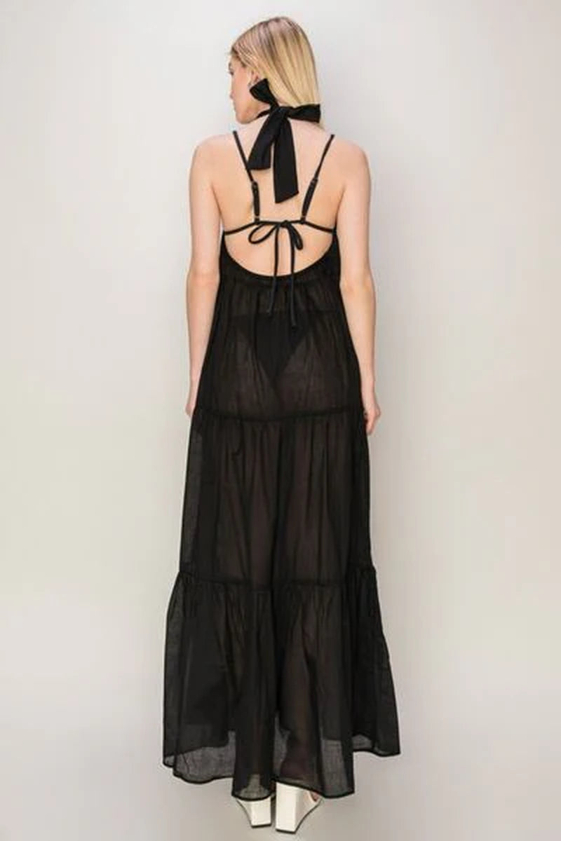 Halter Neck Cover up Maxi Dress